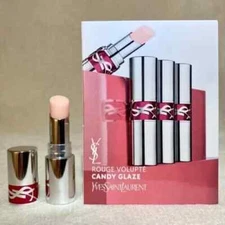 YSL YVES SAINT LAURENT CANDY GLAZE 02 SWEET PINK 1g .035oz  MINI LIPSTICK