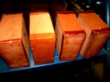 FOUR KILN DRIED AFRICAN MAHOGANY BOWL BLANKS TURNING LUMBER WOOD 6" X 6" X 3"