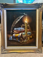 Oil Painting on Canvas. Hand painted. Includes wood frame.