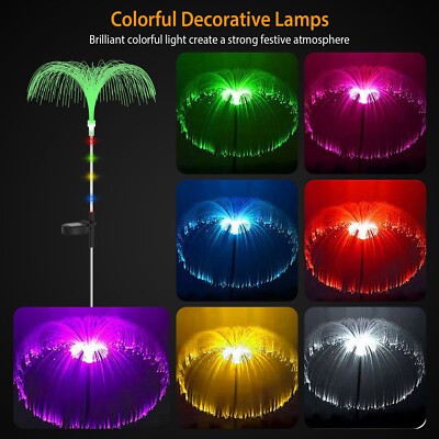 4PCS Outdoor Solar Power Garden Lights LED 7Color Changing Stake Jellyfish Light
