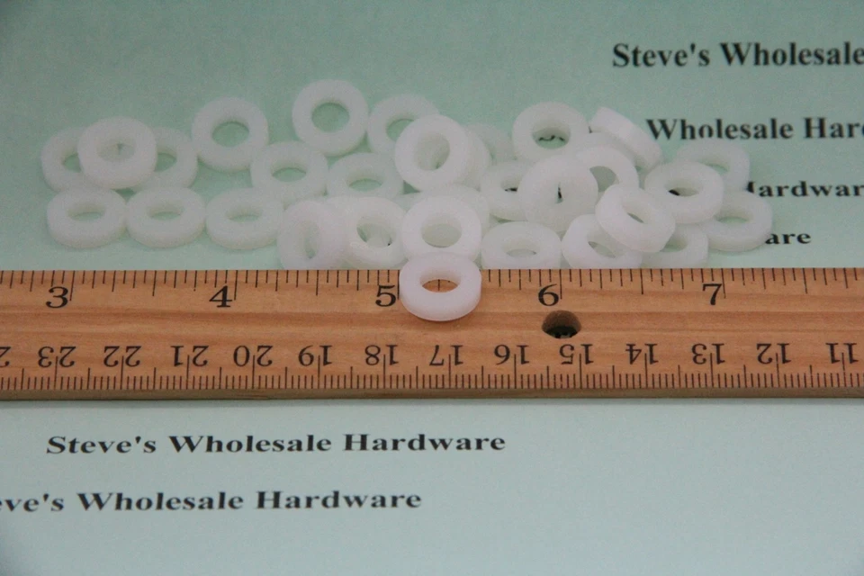 Нейлоновая плоская прокладка для стиральной машины 1/4 0,5 дюйма внешний диаметр 0,257 дюйма внутренний диаметр 0,125 дюйма длинный выбор количества - Изображение 4 из 4