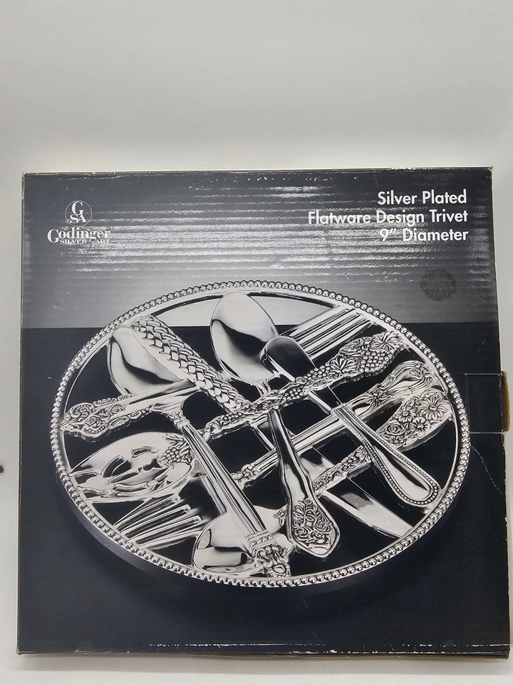 Godinger Silver Art Co Diámetro Placa de Plata Utensilios Remache o Decoración de Pared Foto 4 de 4