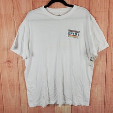 O'Neill Mens T-Shirt XL White Graphic Print Standard Fit Crew Neck
