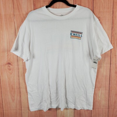 O'Neill Mens T-Shirt XL White Graphic Print Standard Fit Crew Neck