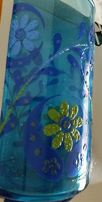 Vintage Anchor Hocking Cobalt BLUE Glass Tumblers Set Applied