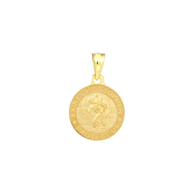 14K Massiv Gelbgold St. Christoph Medaille Anhänger Charm 1,45 Gramm.