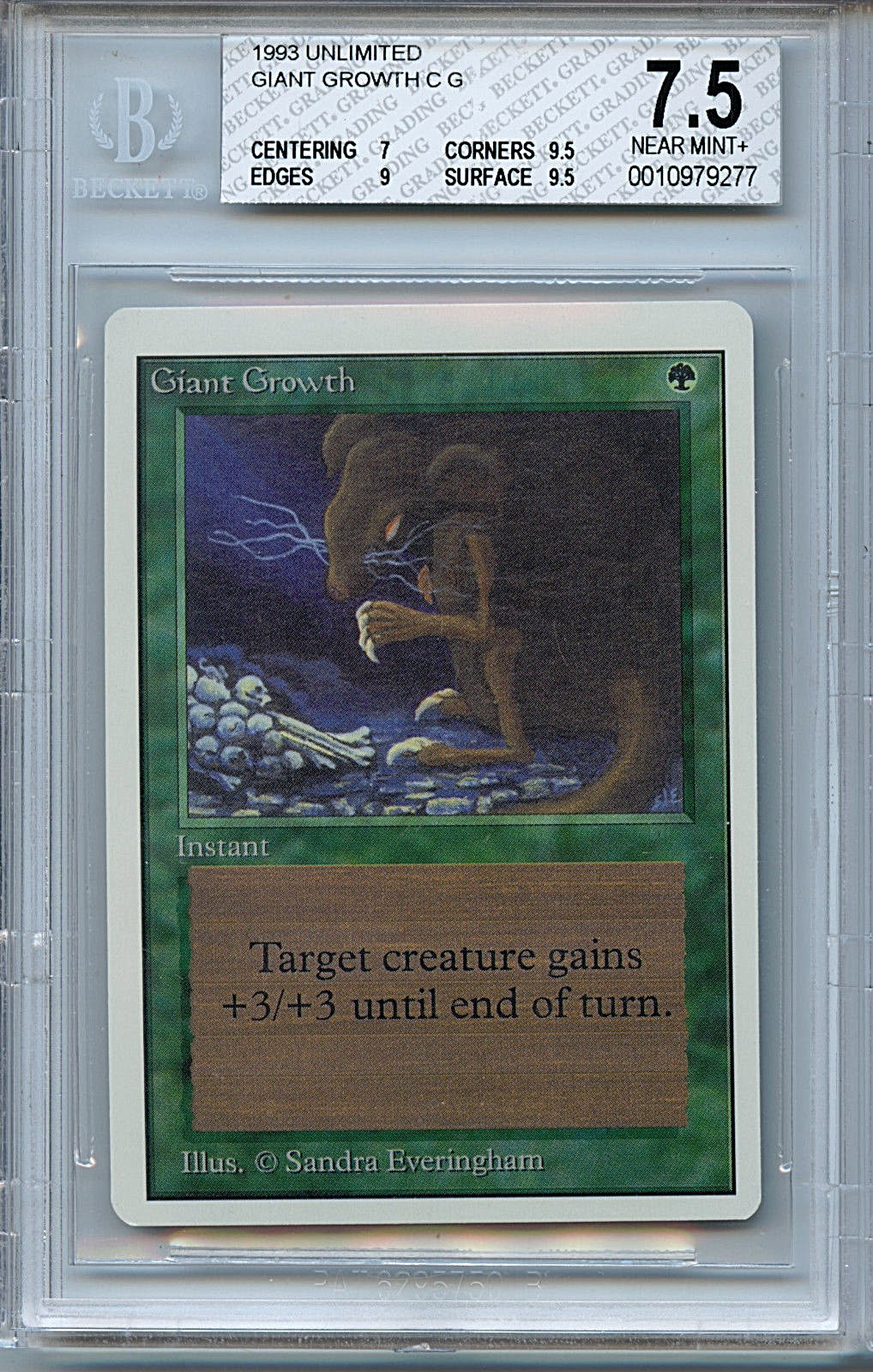 MTG Unlimited Giant Growth 7.5 NM+ card Magic Amricons 9277 | eBay