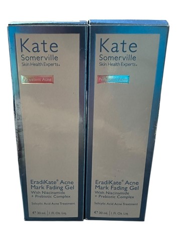 Lot of 2 Kate Somerville Eradikate Acne Mark Fading Gel. Full size, 30 ml/1.0 oz