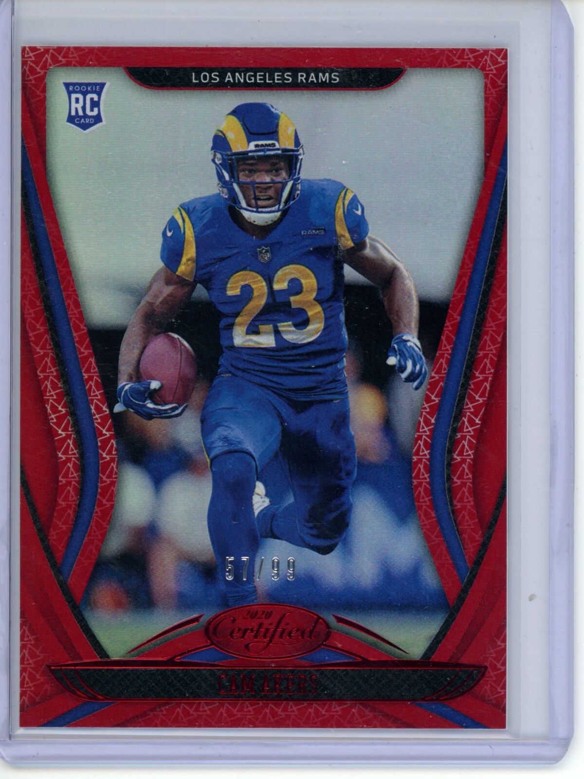 2020 Panini Certified - #125 Cam Akers (RC) Mirror Red /99 Los Angeles Rams