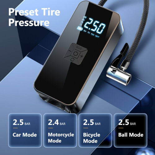 Electric Bike Air Pump Rechageable Car Tyre Inflator Bicycle Tire Air Compressor - Picture 3 of 8