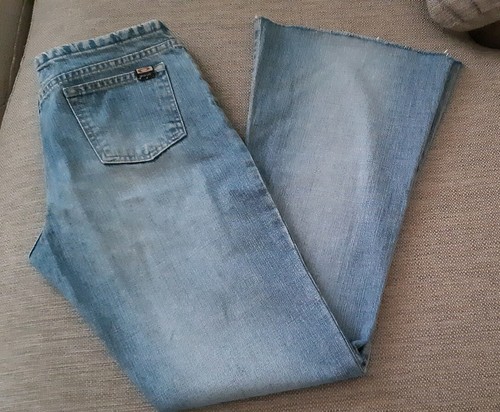 TAKE-TWO Donna JEANS a Zampa bordo sfrangiato W28 L34 JEANS FLARE DENIM  QUALITA' | eBay