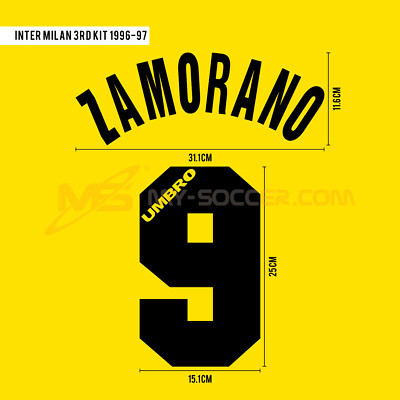 インテルミラノ 96/97 アウェイ ユニフォーム #9 ZAMORANO インテル 96