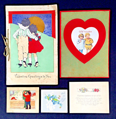 VALENTINES, UNUSUAL LOT OF NICE 1920s , LARGE 10''& 8'', FOR SISTER,HANDMADE, +