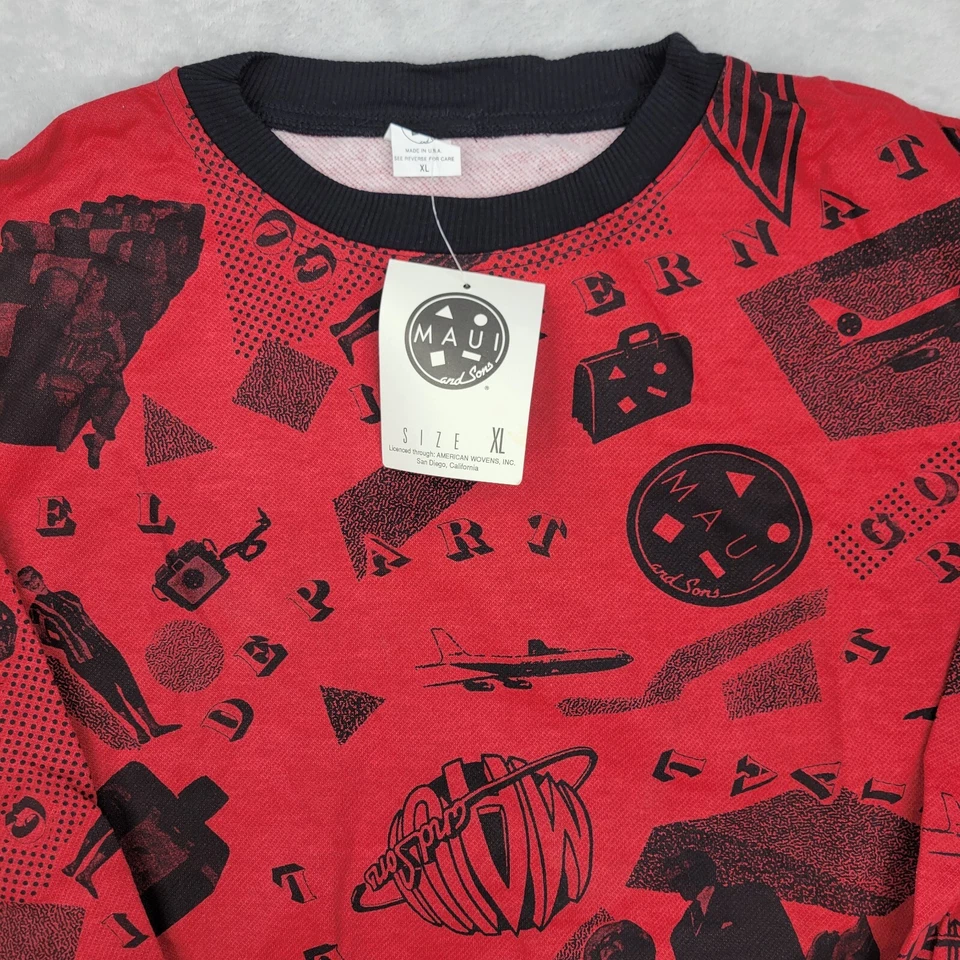 Camisa De Colección Maui And Sons Hombres XL Timbre Sudadera Suéter Surf Y2K AOP Adulto Foto 2 de 4