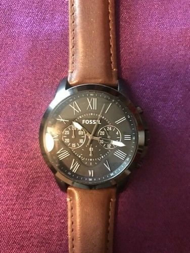 Men's Fossil watch chronograph brown 