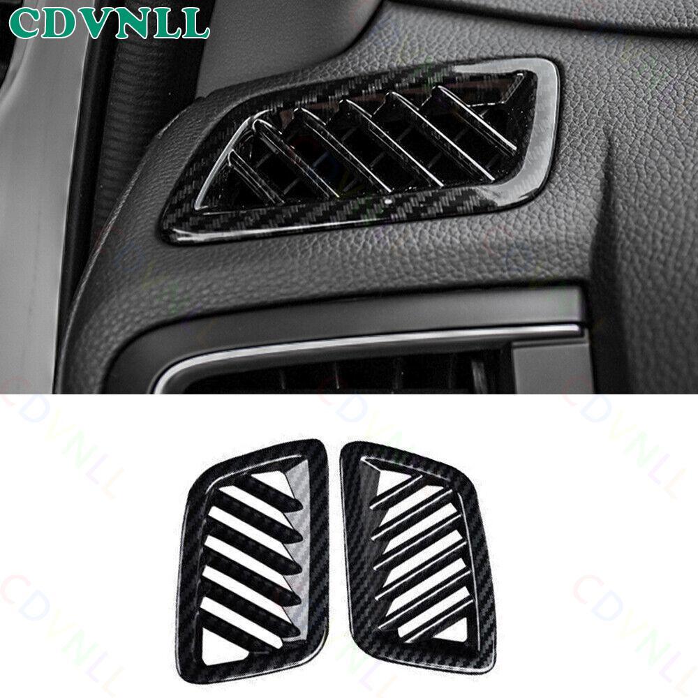 Dashboard L&R Air Outlet Vent Cover 2* For Honda CR-V 2017-2022 ABS Carbon Fiber