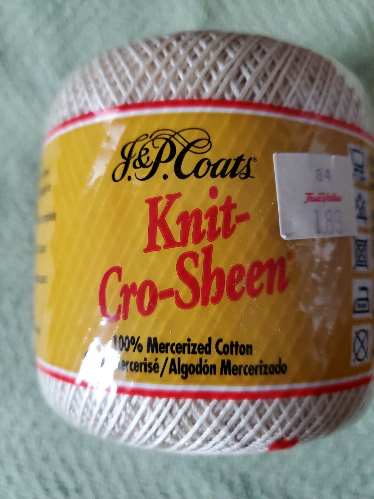J & P Knit CroSheen 100 Cotton Crochet Thread Color 61 EcruNew 225 Yards eBay
