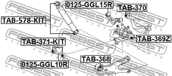 0125-GGL10R FEBEST Track Control Arm for LEXUS,TOYOTA,TOYOTA (GAC)