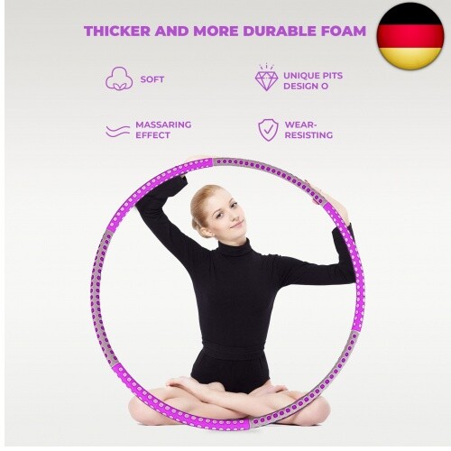 Hula Hoop Reifen Erwachsene - Edelstahlkern mit hohe Qualität Schaumstoff - - Bild 7 von 7