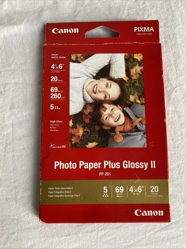 Canon Pixma Photo Paper Plus Glossy II PP-201 4" x 6" 20 Sheets - 第 1/2 張圖片