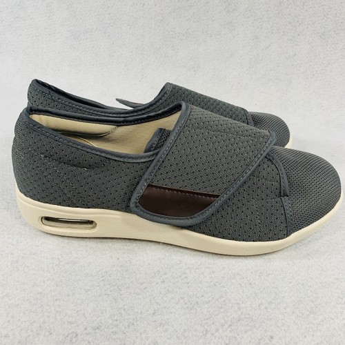 New Youyun Diabetic Shoes Sneakers Hook & Loop Walking Mens 10 Womens 10.5 Gray - Picture 2 of 11
