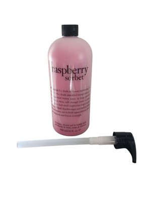 PHILOSOPHY RASPBERRY SORBET SHAMPOO, BATH & SHOWER GEL, 32 OZ. NEW WITH PUMP