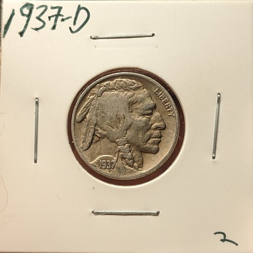 1937 D Büffelnickel sehr gut sehr guter Erhaltungszustand Halbstichtag