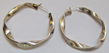Ancienne Grande Boucles D'oreilles percées Argent poinçonnées bijou vintage 2977