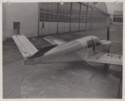 Original 1950s Beechcraft D35 Airplane 8x10 Photograph Ground View on Tarmac C