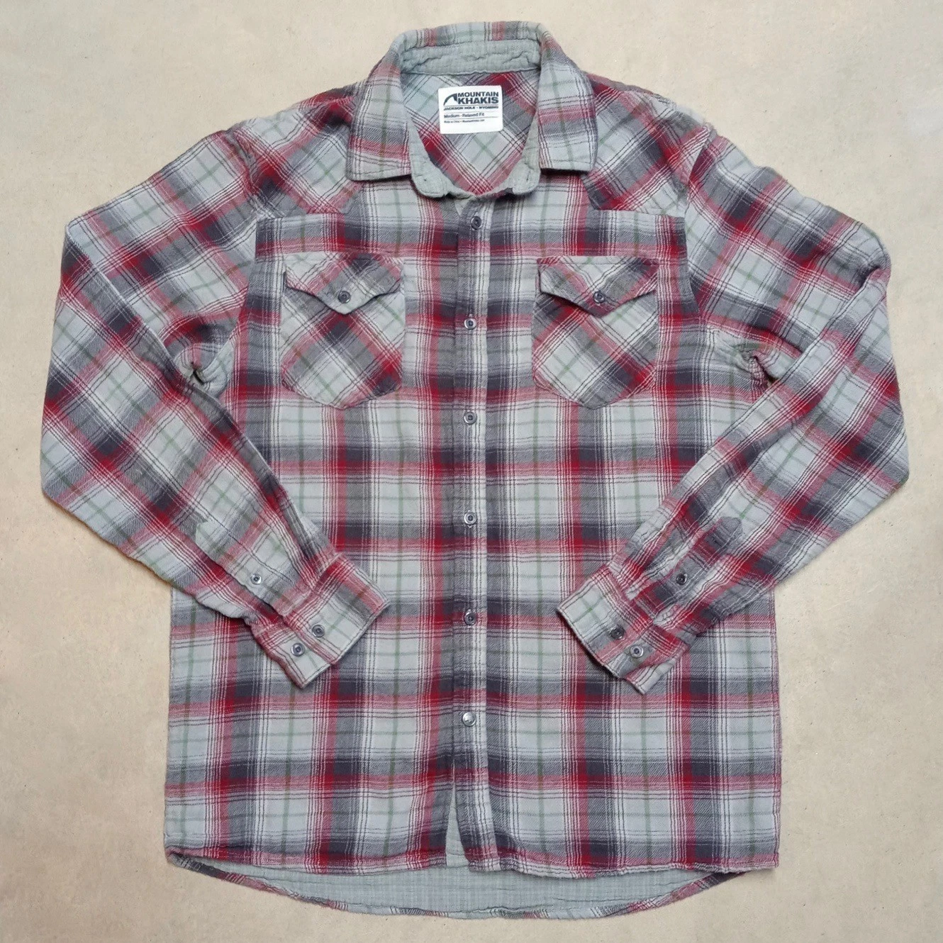 Mountain Khakis Relaxed Fit Shirt Size MEDIUM Button Flannel Plaid Western