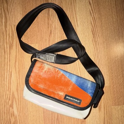 FREITAG SMALL F41 HAWAII-O MESSENGER BLUE ORNAGE BAG DISTRESSED 