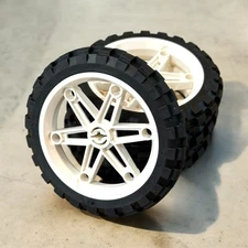 *Lot of 4* Lego Mindstorm Technic 81.6 x 15 Wheels Tires Motorcycle (2902 2903)