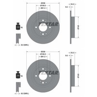 2X Textar Bremsscheiben Hinten 239Mm Voll Passend FÜR Honda Jazz | 92333903