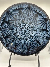 T Puterbaugh Gill Large 17” Blue Pottery Bowl And Stand Red Banks Mississippi