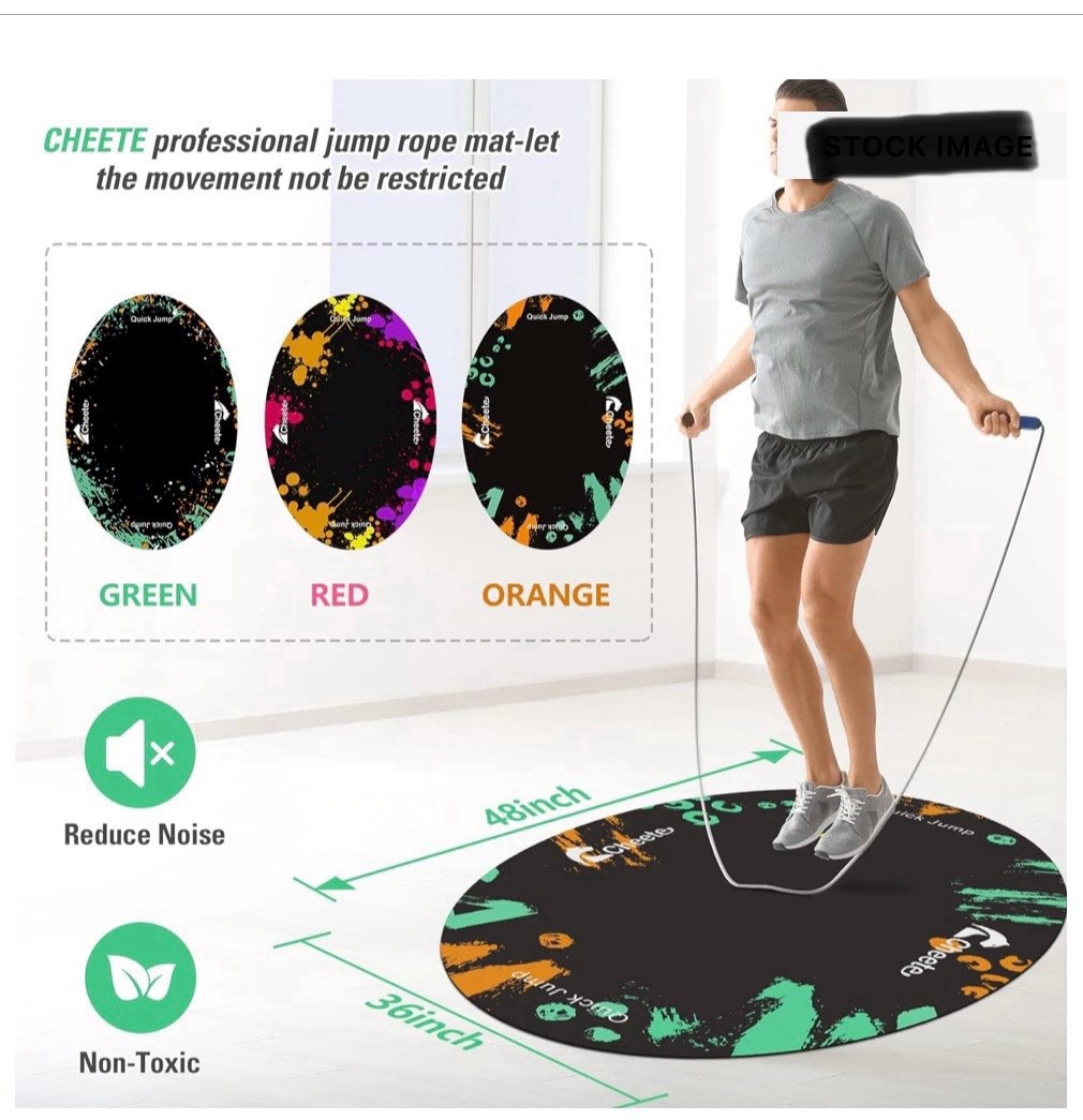 Jump Rope Mat Large Rubber Exercise Mat Workout Mats for Home Gym Flooring 