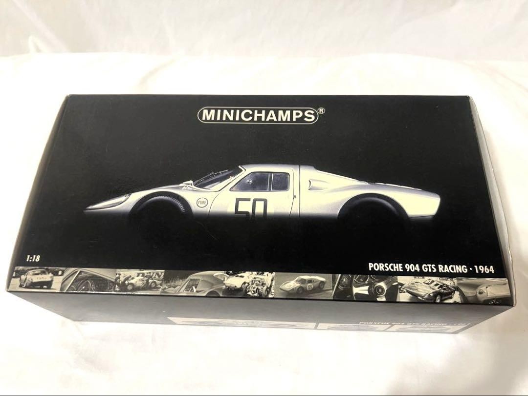 Minichamps 1/18 Porsche 904 GTS Racing 1964 Silver Collectible