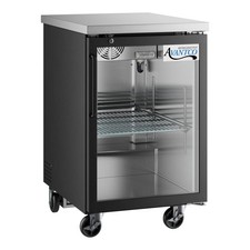 23" Black Glass Door Back Bar Refrigerator