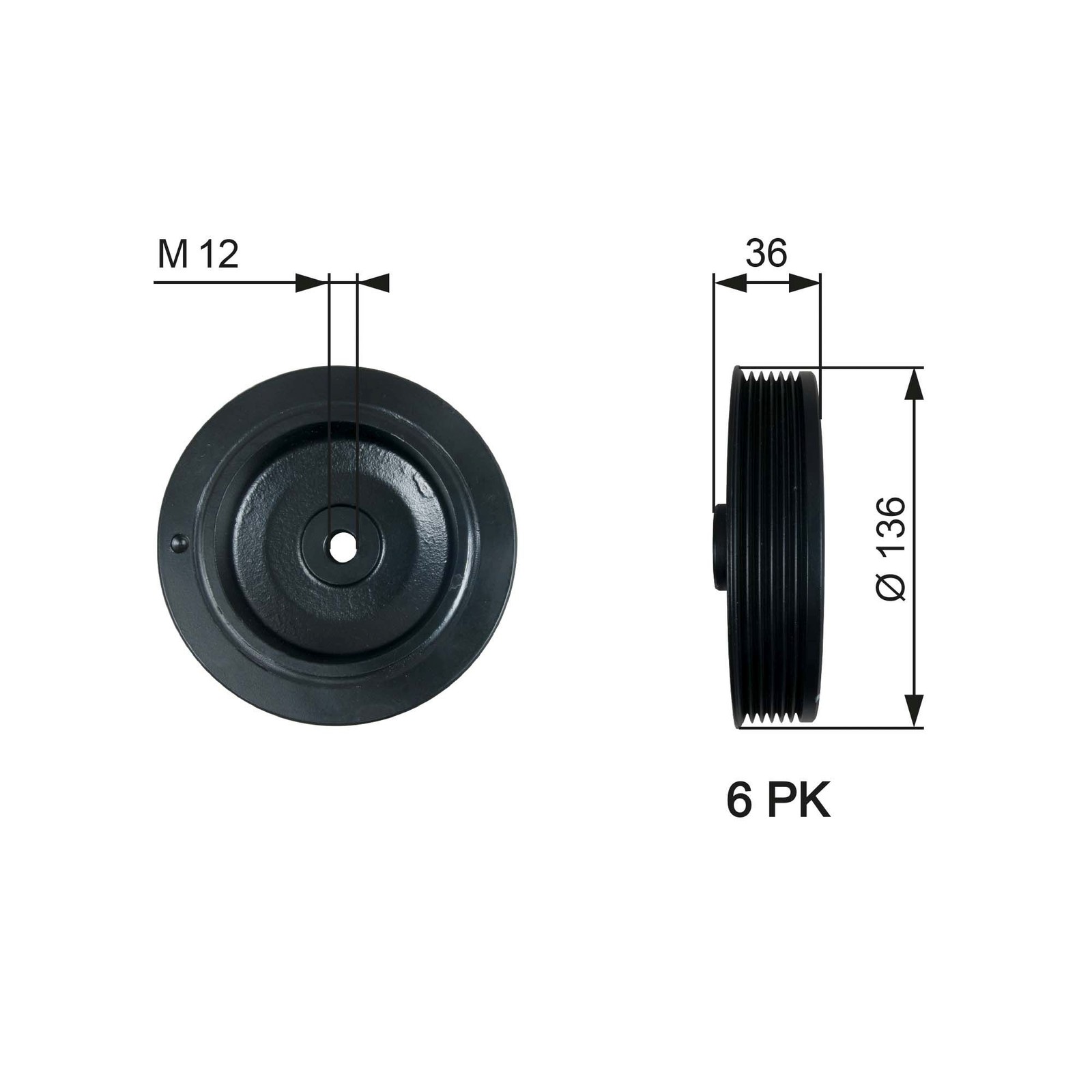 Poulie de vilebrequin robuste Gates TVD1010 en acier forge pour Renault