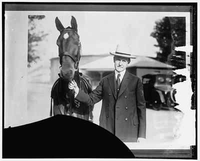 Photo:Calvin Coolidge with Horse Portrait