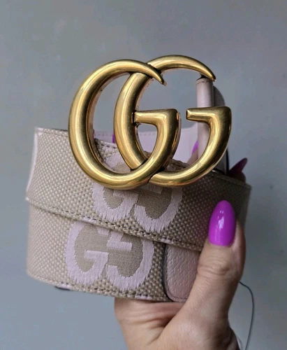 Gucci GG Marmont boucle imprimé jumbo GG 80 32 rose pâle beige monogramme neuf avec étiquette