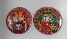 Vintage Garfield San Francisco 49ers NFL Football Pinback Buttons Set of 2