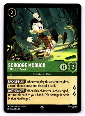 Scrooge McDuck - S.H.U.S.H. Agent #89 [SR Normal] Lorcana Whispers in the Well