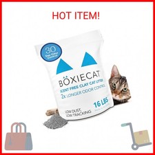 Boxie Unscented 30 Day Odor Control Clumping Clay Cat  Kitty Litter 16 lb, 99.9