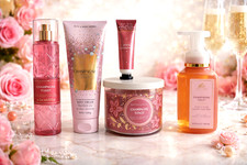 Champagne Toast 5-Pc Gift Set   Bath  Body Works Mist, Cream, Candle Ships Fast