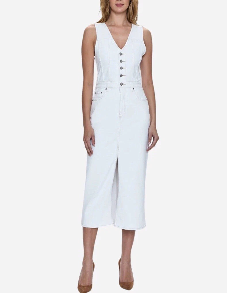 Denim Dresses White Overall Dress | eBay