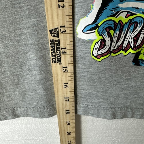 Hurley T-Shirt Youth Boys 7 Large Gray Shark Graphic Print Logo - Picture 9 of 10