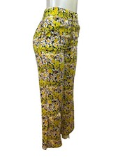 Urban Outfitters Women's Yellow Floral Stretch Wide Leg Pants Sz S/P