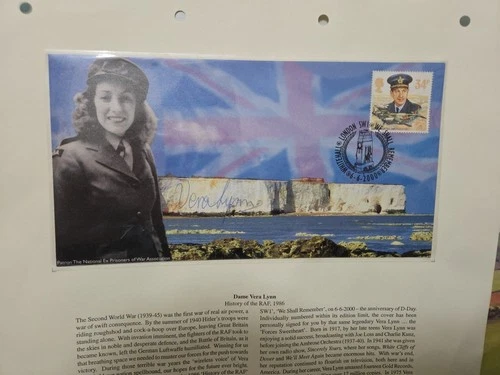 LTD ED.  COMMEMERATIVE STAMP COVER:  06/06/2000 SIGNED BY DAME VERA LYNN