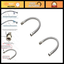 12" Stainless Steel Braided Faucet Supply Line 3/8" Male to Female Connector 2-