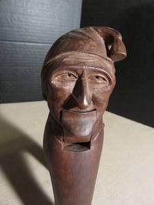RARE Antique Black Forest Carved Wood Old Nutcracker 8"